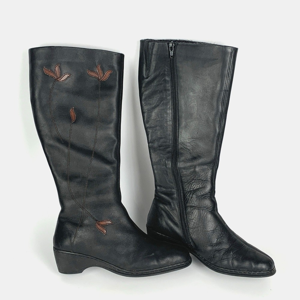 Rieker Boots Black Soft Leather Antistress Leder Wool Lined EU 38 - US 7-7.5